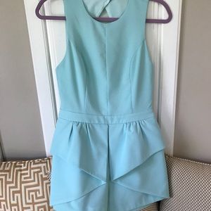 Pink Stitch blue romper / jumpsuit cutout in back